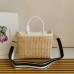 2022 New PRADA Bag Wicker and canvas tote Bag-5791964