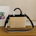 2022 New PRADA Bag Wicker and canvas tote Bag-6968623