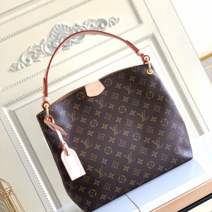 LOUIS VUITTON LV Bag Brown Canvas All Steel Hardware Fashion Style Bag-1164384