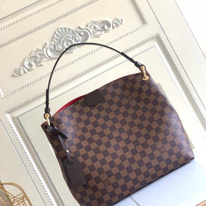 LOUIS VUITTON LV Bag Brown Canvas All Steel Hardware Fashion Style Bag-3256684